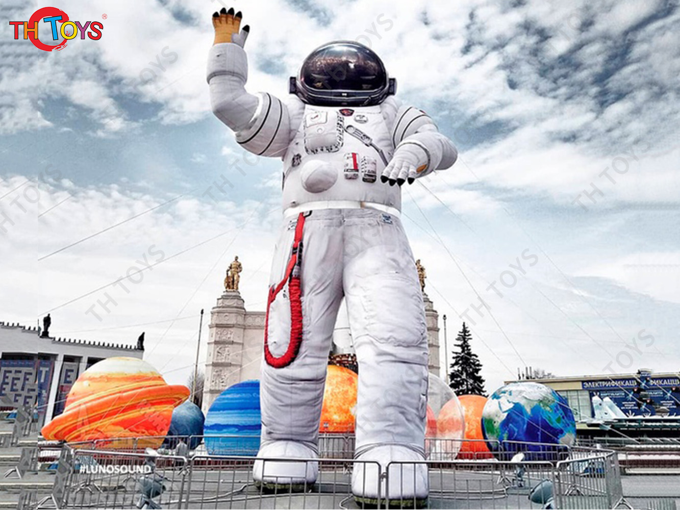 Giant Inflatable Waving Astronaut Air Blow Space Man Cartoon Spaceman Event Stage Decor Advertising Props
