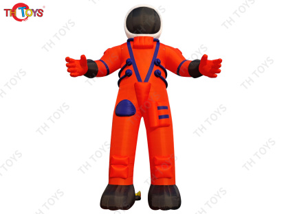 Orange Inflatable Spaceman Cartoon Character Luminous Stage Decoration Inflatable Astronaut with Lighting