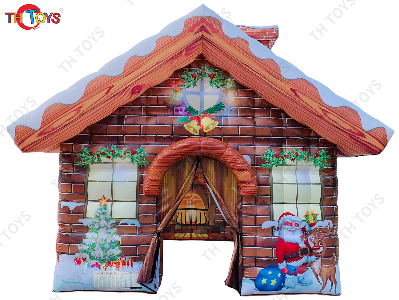 Inflatable Christmas Village with Fast Shipping Giant Santa House Christmas Inflatable Christmas Bar Inn with Blower
