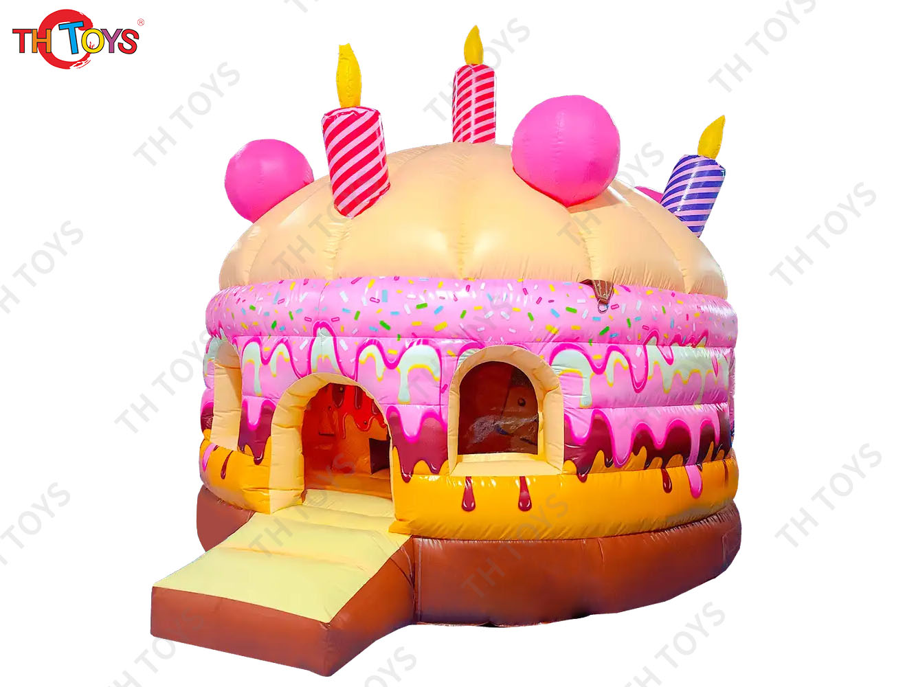 13x13ft Inflatable Bounce House Birthday Cake Theme Air Bouncy Castle Trampoline with Free Blower