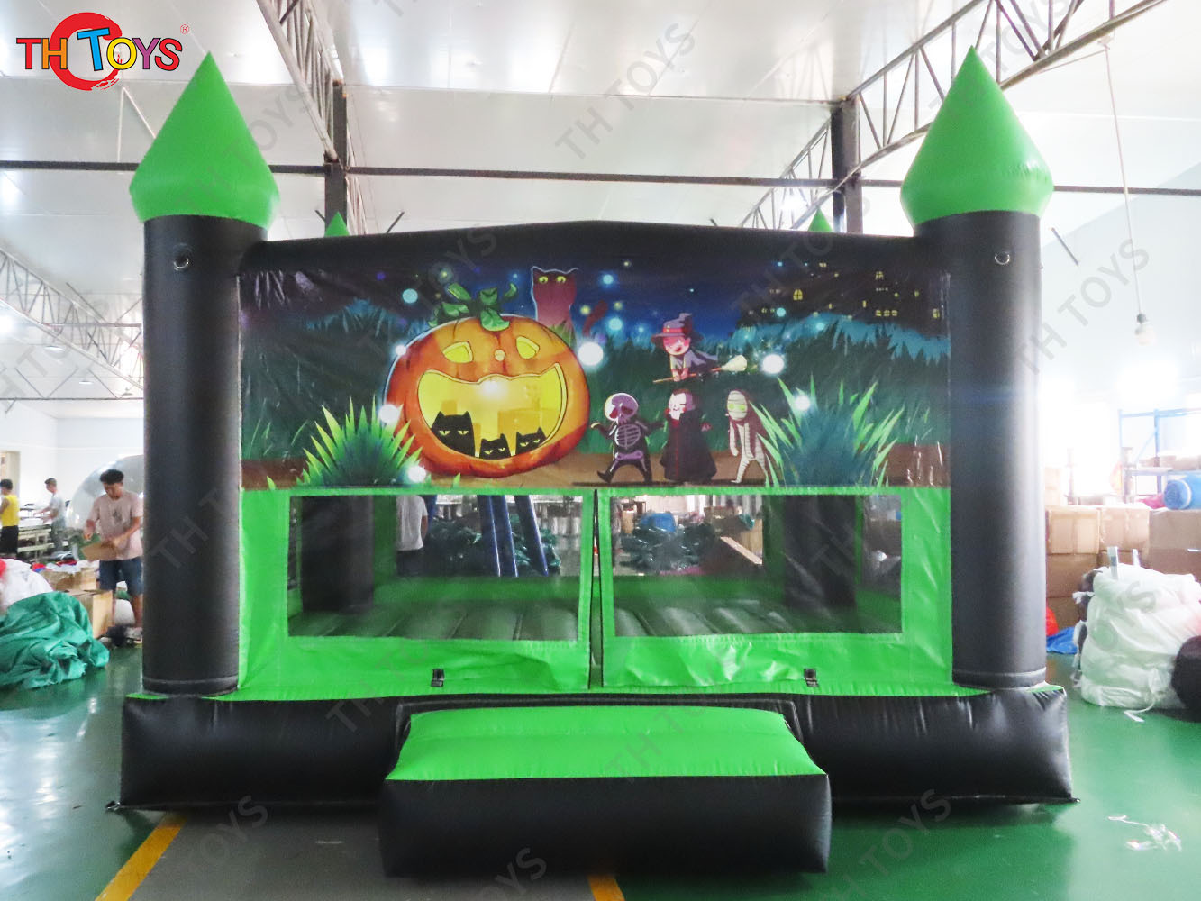 4x4m Commercial Inflatable Pumpkin Bounce House Air Bouncer Moonwalk Halloween Bouncy Castle for Party Event Rental