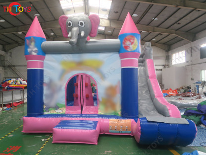 4.5x4m Elephant Bouncer Castle Durable Inflatable Slide Bounce House with Slide for Sale