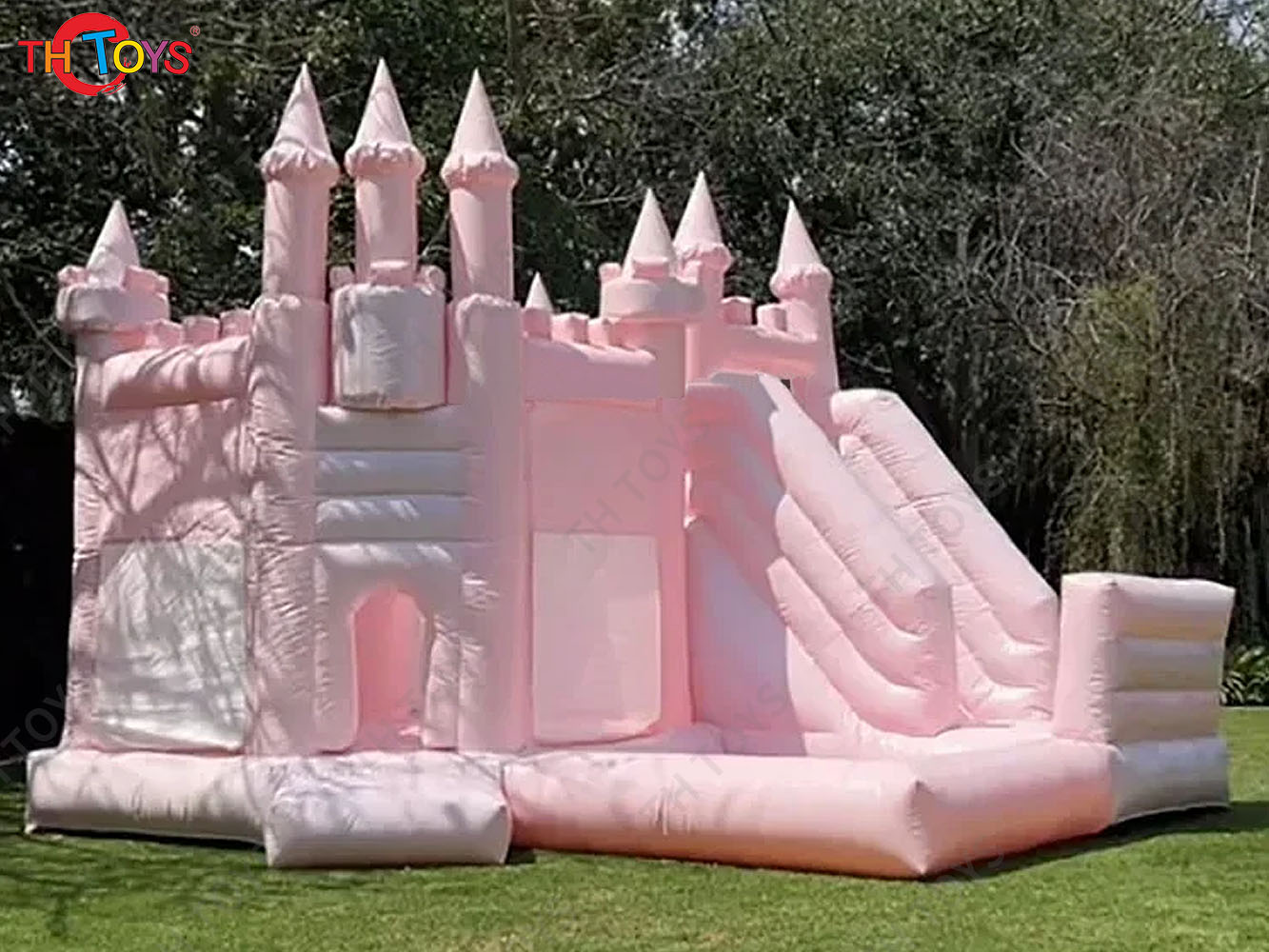 3 in 1 Pink Inflatable Bounce House with Slide Outdoor Wedding Bouncy Castle Commercial Inflatable Bouncer with Blower for Sale