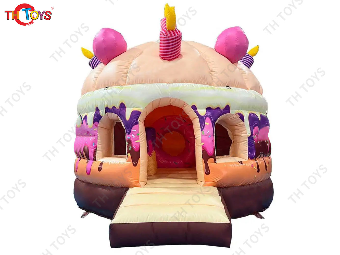 13x13ft Inflatable Bounce House Birthday Cake Theme Air Bouncy Castle Trampoline with Free Blower