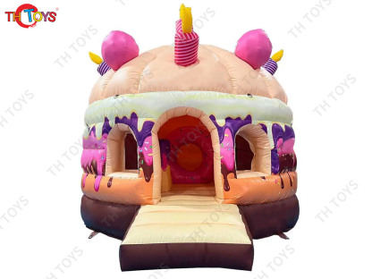 13x13ft Inflatable Bounce House Birthday Cake Theme Air Bouncy Castle Trampoline with Free Blower