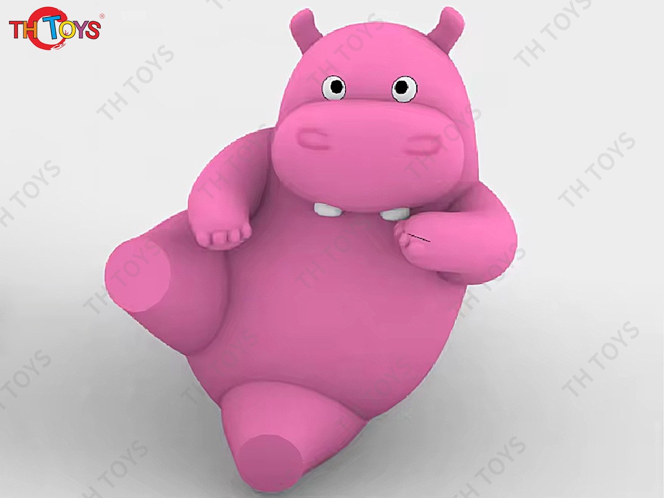 Pink Inflatable Hippo Model Custom Made Animal Hippo Cartoon Mascot Advertising Inflatables with Free Blower