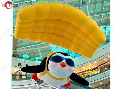 Shopping Mall Decoration Inflatable Penguin Flying Model Commercial Inflatable Hot Air Balloon Advertising Balloon for Sale
