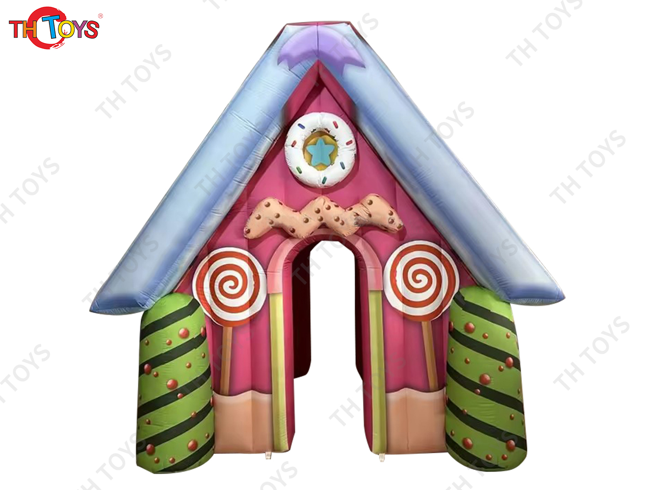 fast air ship to door, inflatable Santa grotto candy Christmas house cabin tent for yard shopping mall decoration