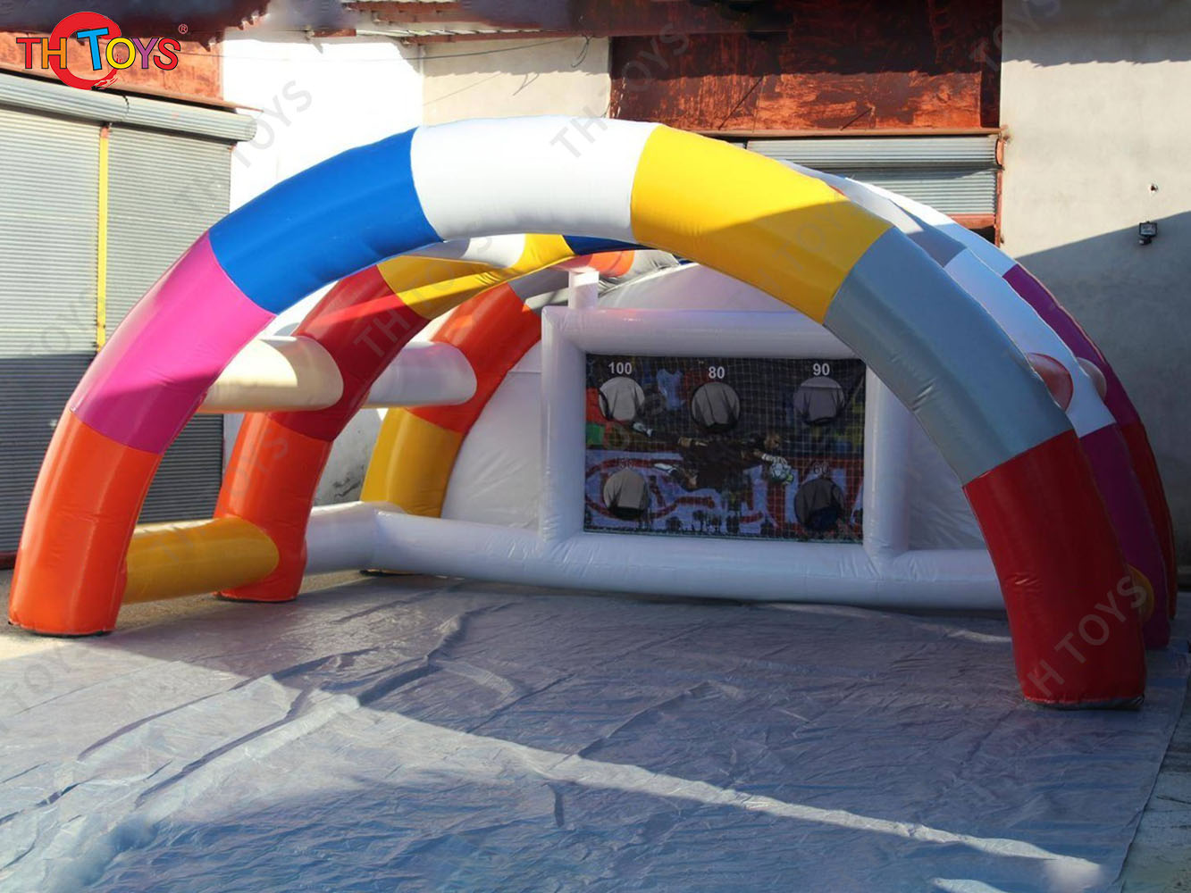 Commercial Inflatable Soccer Goal Football Shoot Out Game with Blower