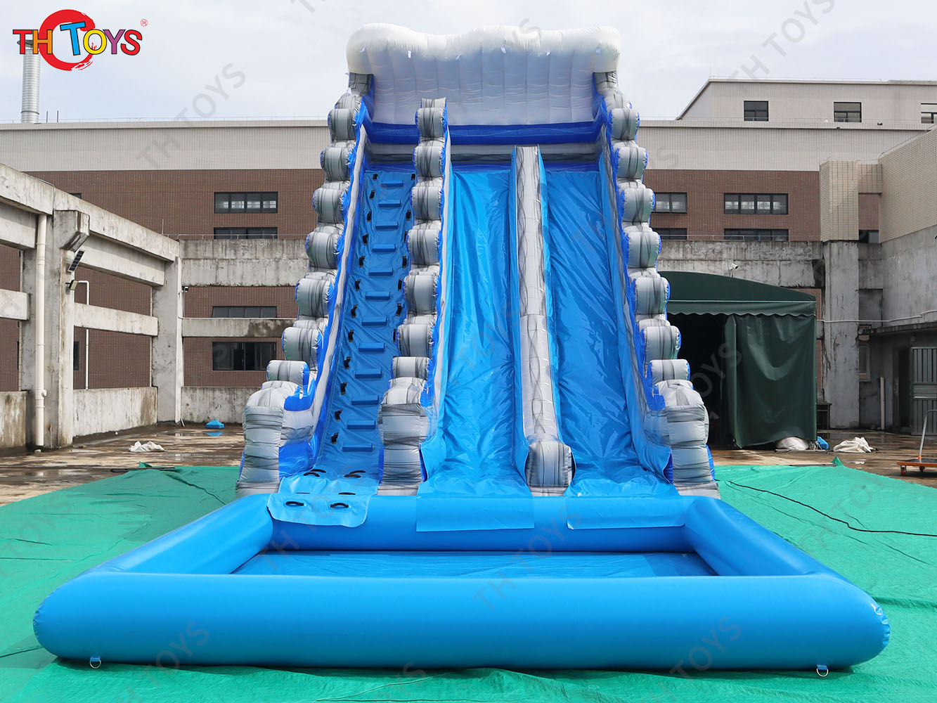 by ship to port,Inflatable Water Slide With Pool for commercial rent,giant inflatable slide slip summer toys