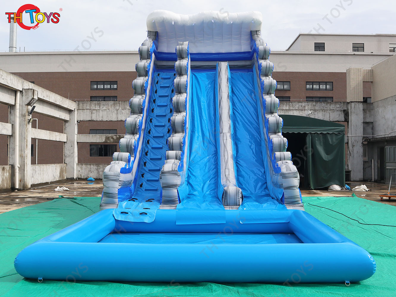 by ship to port,Inflatable Water Slide With Pool for commercial rent,giant inflatable slide slip summer toys