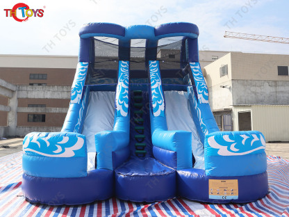 giant inflatable water slide, commercial inflatable water slide, dual lanes water slide amusement for kids N adults
