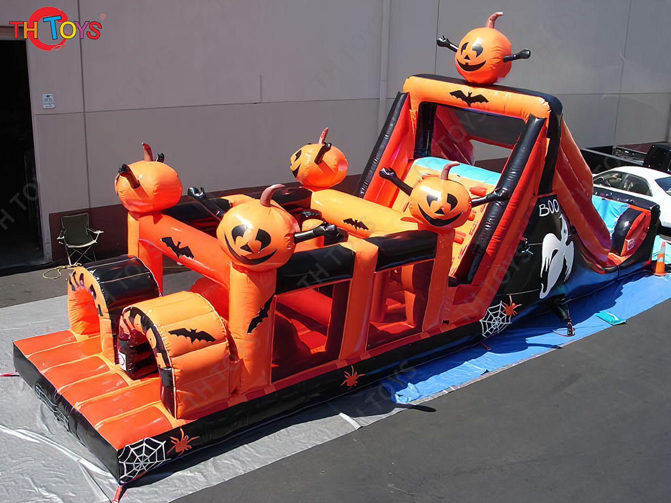 Commercial Halloween Obstacle Course, 2025 new Inflatables Haunted house Obstacle Course bouncy slide