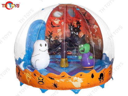 Inflatable Halloween Globe Snow Globe with Pumpkin and Ghost for Halloween Party Rental