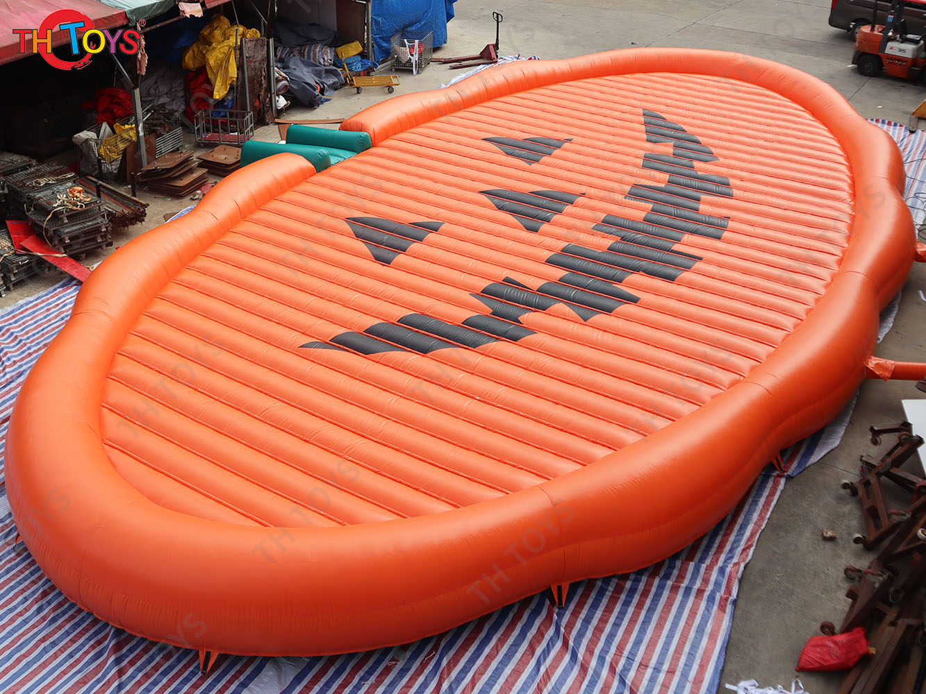 Festival Inflatable Halloween jump pillow, outdoor giant pumpkin air Mat jumping Sport Games for kids n adults