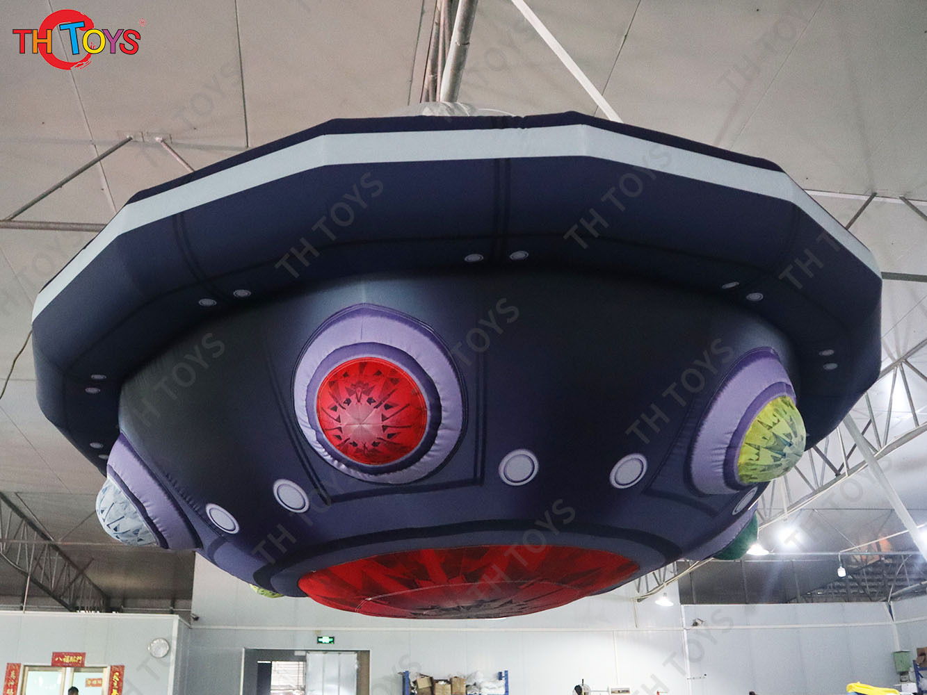 Giant Alien Inflatable UFO Flying Saucer Balloon Inflatable UFO Spaceship With Led Light Party Ideas Hanging Decorative Props