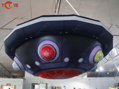 Giant Alien Inflatable UFO Flying Saucer Balloon Inflatable UFO Spaceship With Led Light Party Ideas Hanging Decorative Props