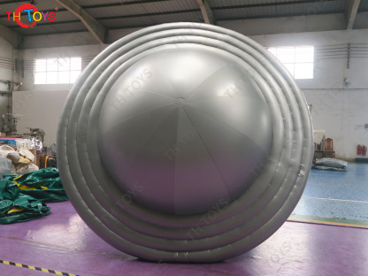 Advertising Silver Inflatable Spinning UFO Inflatable Flying Saucer Stage Decoration Big UFO Replica for Events