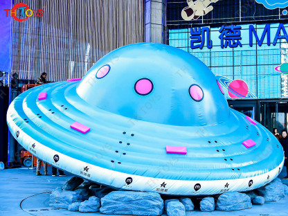 3m/4m/5m Dia Giant Inflatable Flying Saucer Inflatable Spaceship UFO Balloon with LED Light for Stage Decoration or Parade