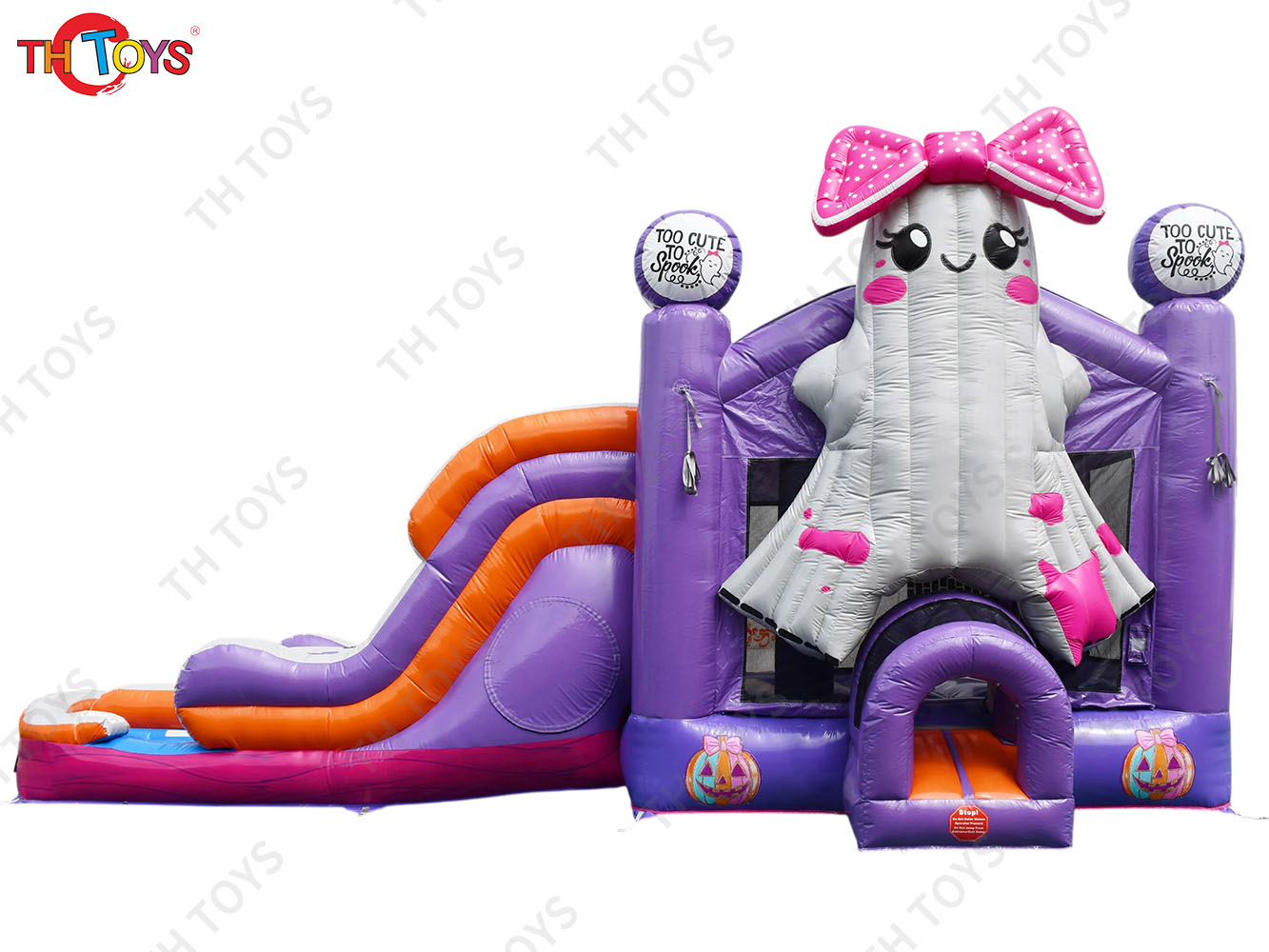 Commercial Halloween Girl Ghost Inflatable Bouncer with Slide Giant Ghost Inflatable Bouncer Castle
