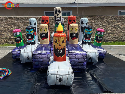 Halloween Inflatable Carnival games pumpkin Inflatable Ring Toss Game with light