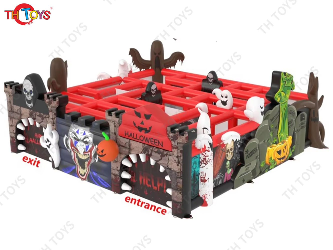 custom made Inflatable Maze outdoor big Adventure Ghost Themed Inflatable Haunted House for Halloween