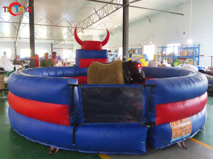 sea shipment,Amusement park games rodeo mechanical bull,5m 17ft inflatable bullfighting machine for adults n kids