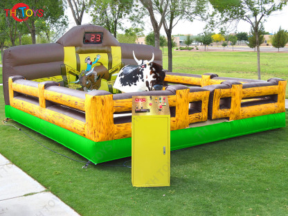 5x5m Mechanical Bull Riding For Carnivals Inflatable Rodeo Bull Game