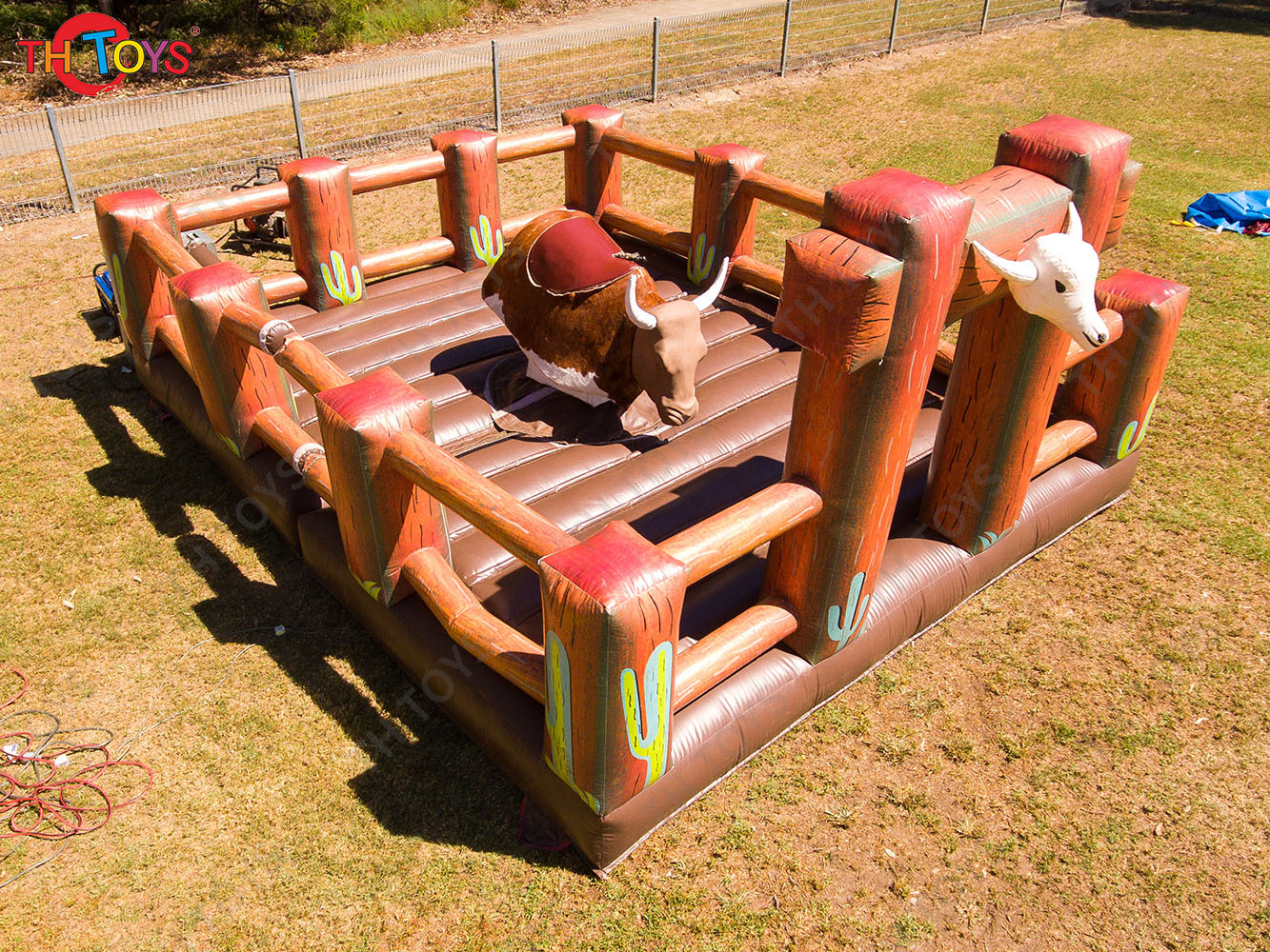 5x5m Mechanical Bull Riding For Carnivals Inflatable Rodeo Bull Game