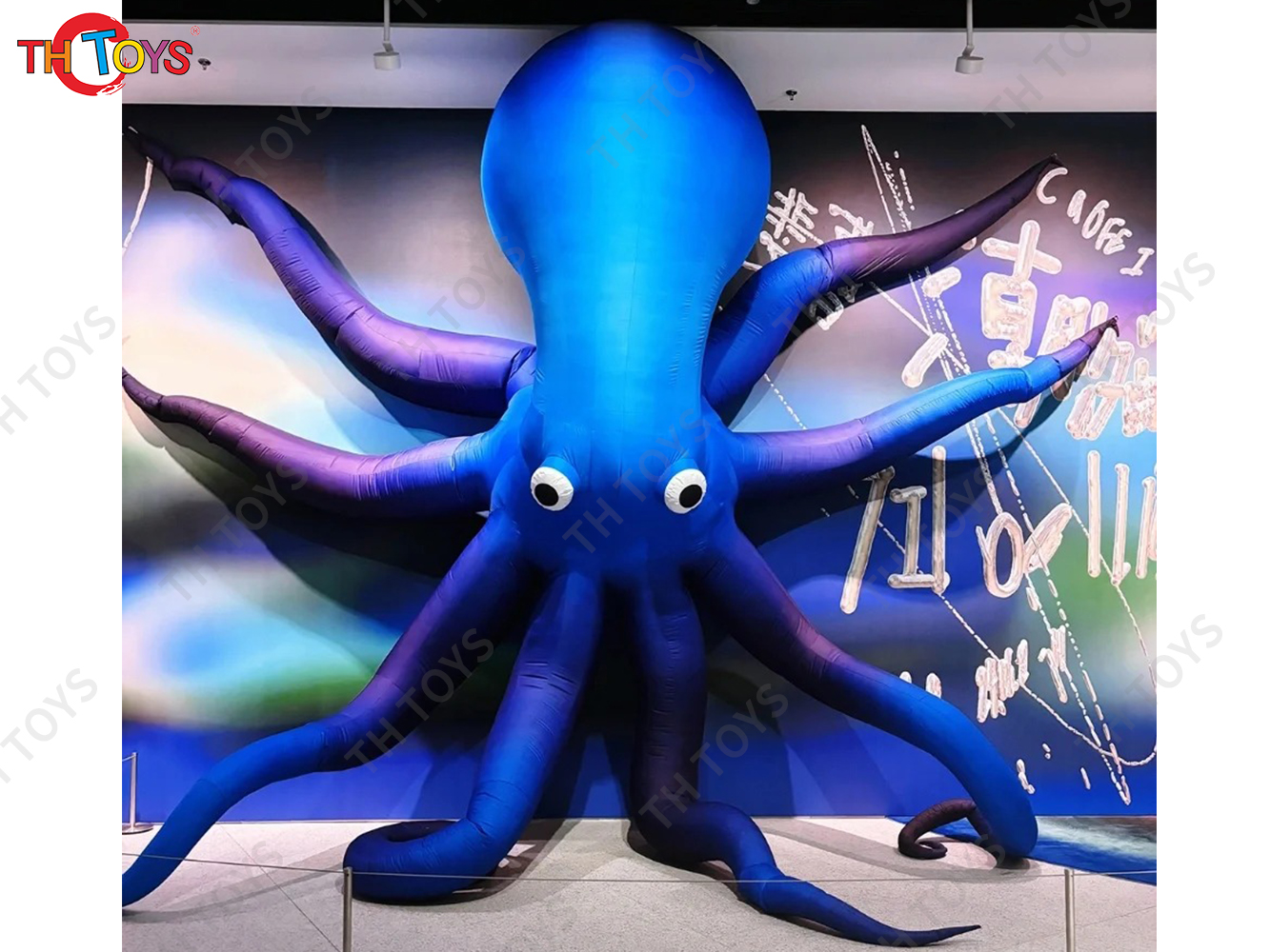 4M 5M Giant Inflatable Cartoon Octopus Air Blow Squid with Tentacles Nightclub Wall Decoration Halloween Event Advertising Props