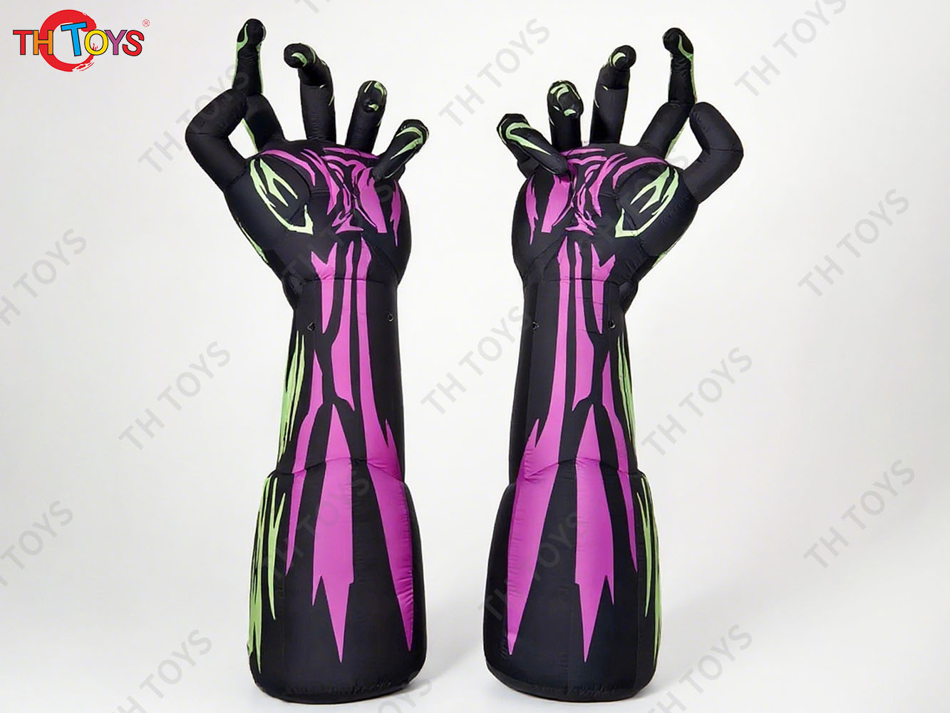 Fast Air Ship Halloween Terror Inflatable Hand Model LED Lighting Halloween Glow Inflatable Hands Ground Balloon for Event Prop