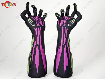 Fast Air Ship Halloween Terror Inflatable Hand Model LED Lighting Halloween Glow Inflatable Hands Ground Balloon for Event Prop