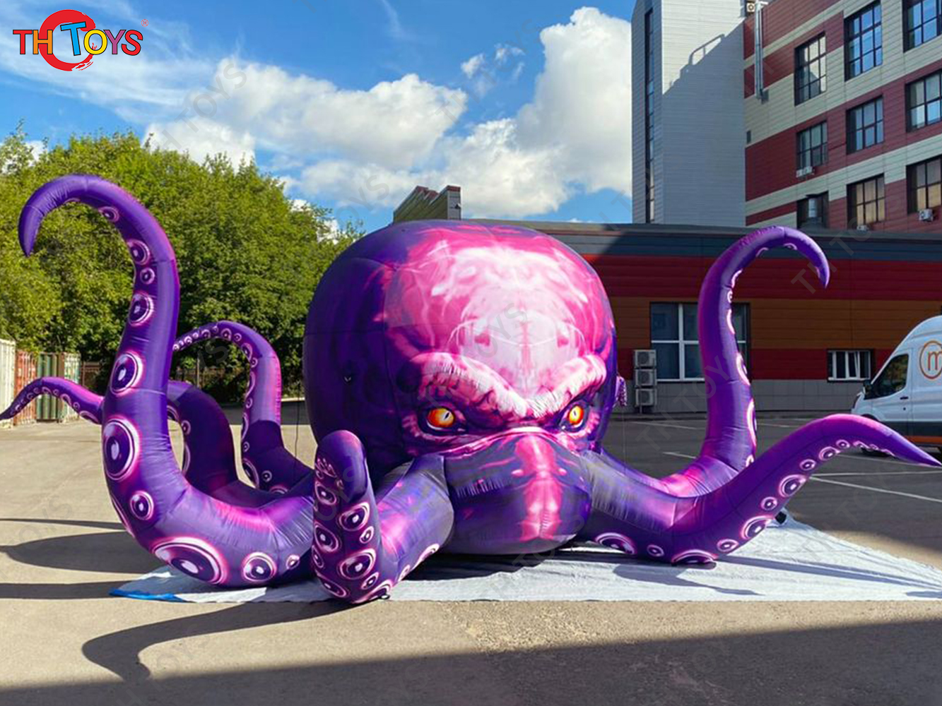 Giant Inflatable Cartoon Octopus Air Blow Squid with Tentacles Nightclub Wall Decoration Halloween Event Advertising Props