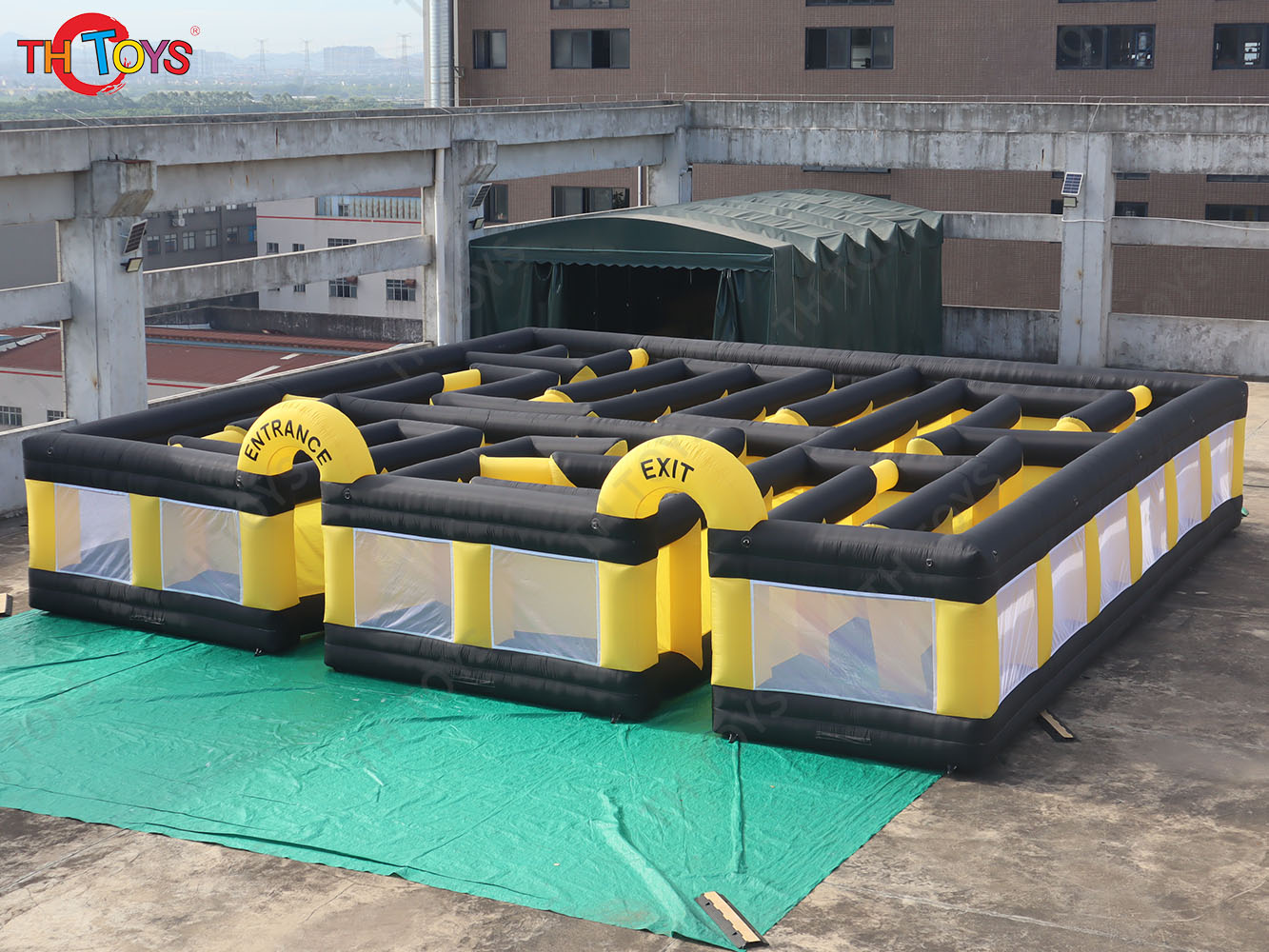 Fast Shipping Spooky Inflatable Halloween Maze Clown Printing Inflatable Haunted Maze Labyrinth Game for Halloween with Blower