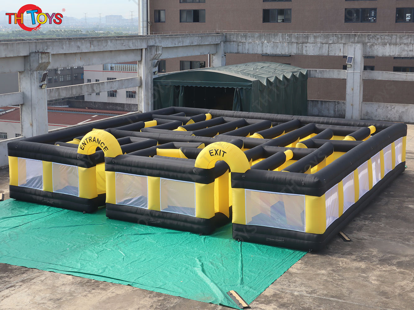 Fast Shipping Spooky Inflatable Halloween Maze Clown Printing Inflatable Haunted Maze Labyrinth Game for Halloween with Blower