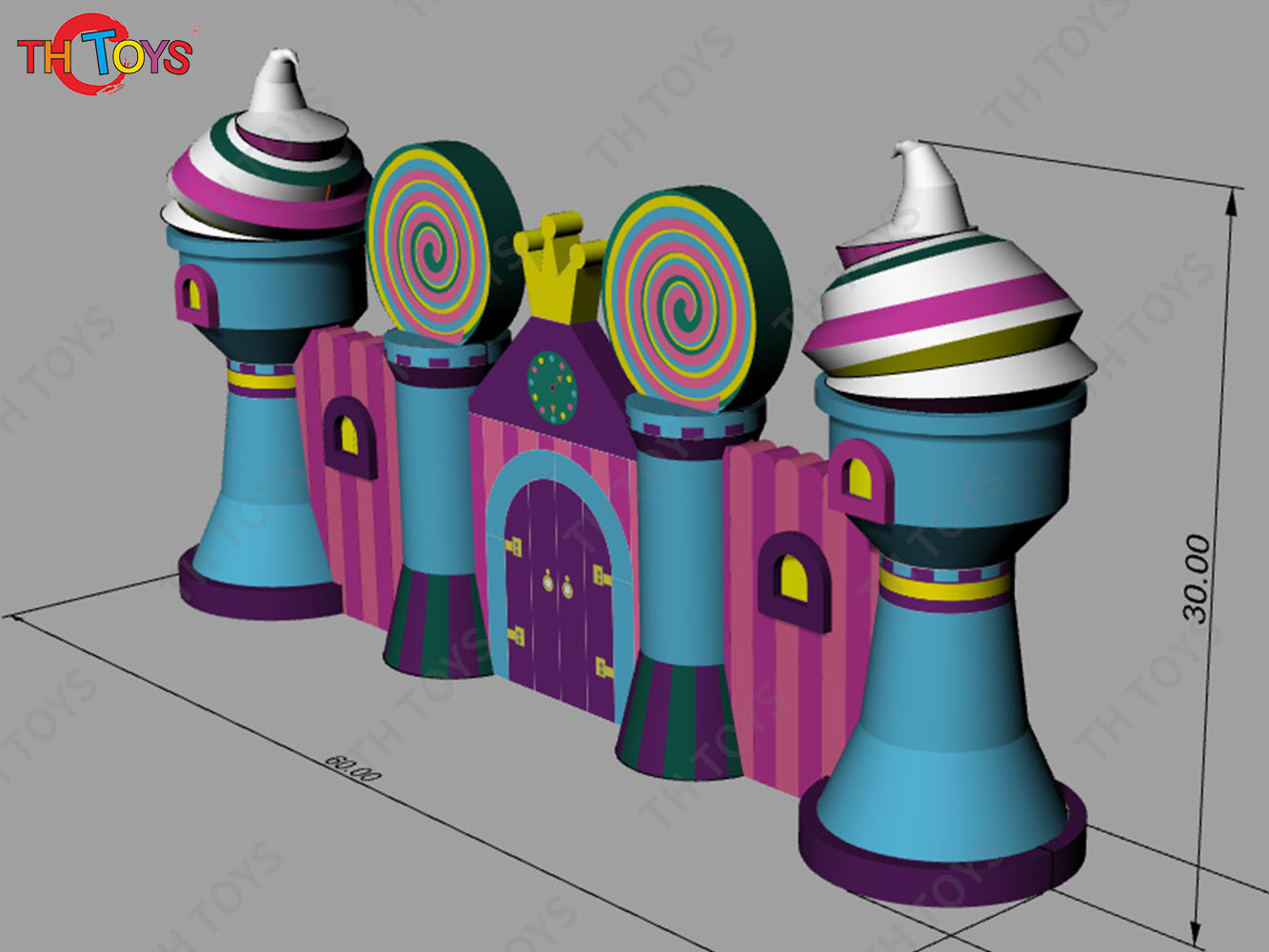 6m wide Outdoor Decoration Inflatable Ice Cream Background Wall With Entrance Arch for Sale