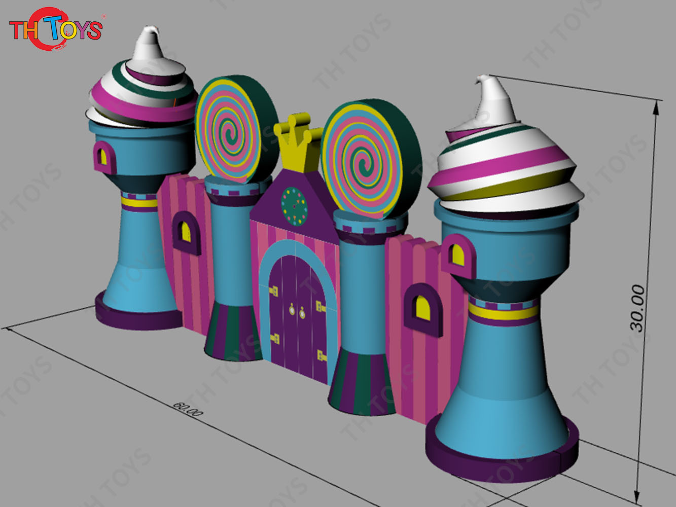 6m wide Outdoor Decoration Inflatable Ice Cream Background Wall With Entrance Arch for Sale