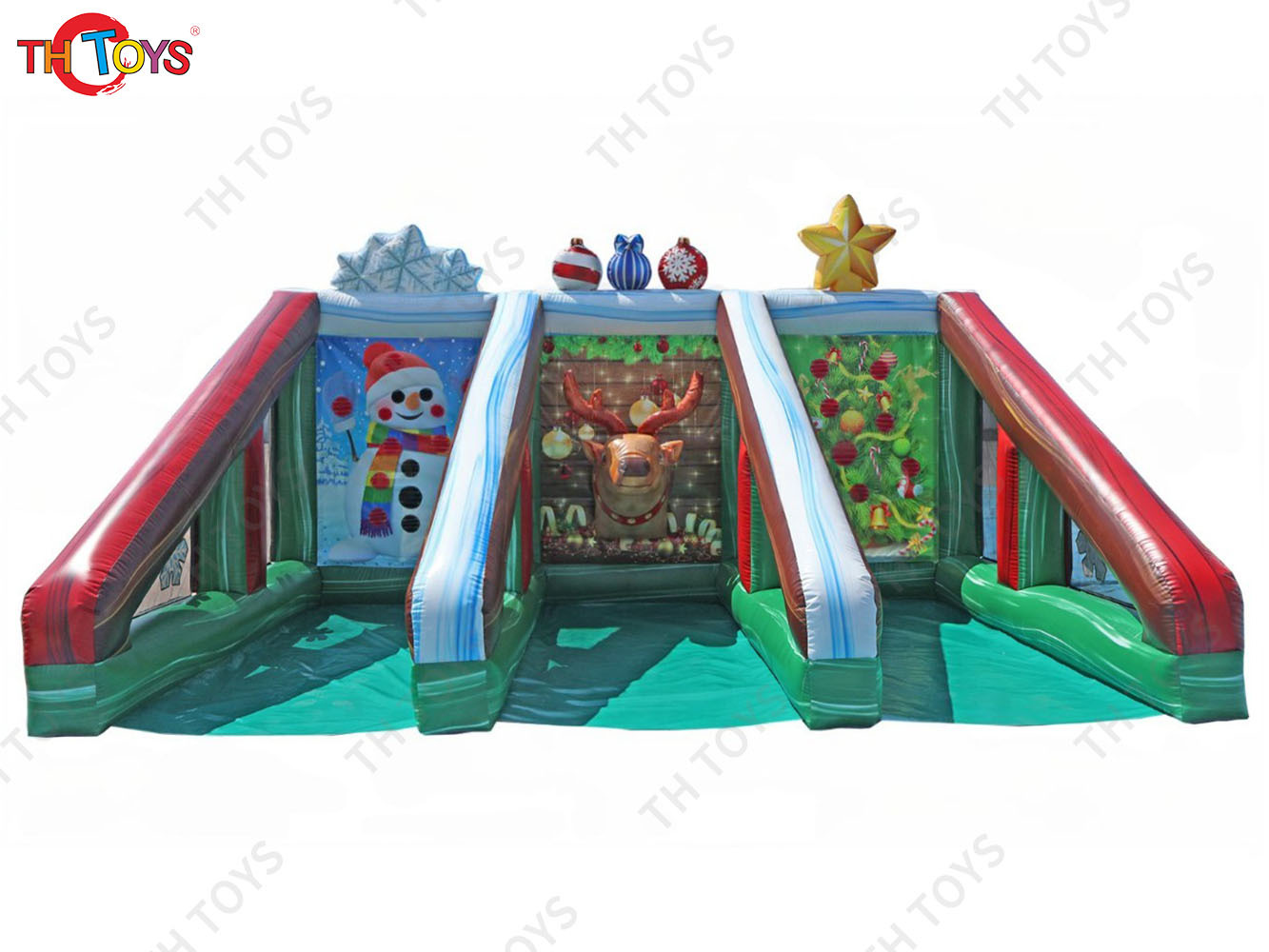 5x3m Christmas theme inflatable 3 in 1 carnival game