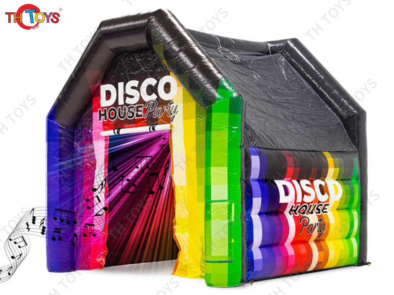 18ft custom cheap Large black disco tent, outdoor party disco inflatable nightclub dome tent with light