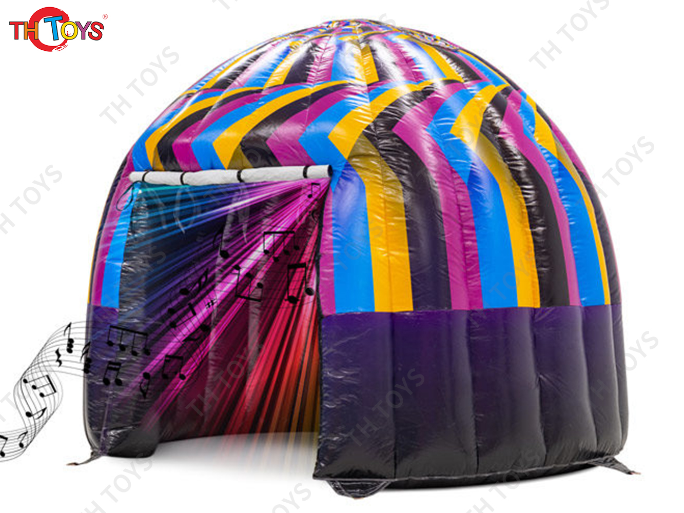 18ft custom cheap Large black disco tent, outdoor party disco inflatable nightclub dome tent with light