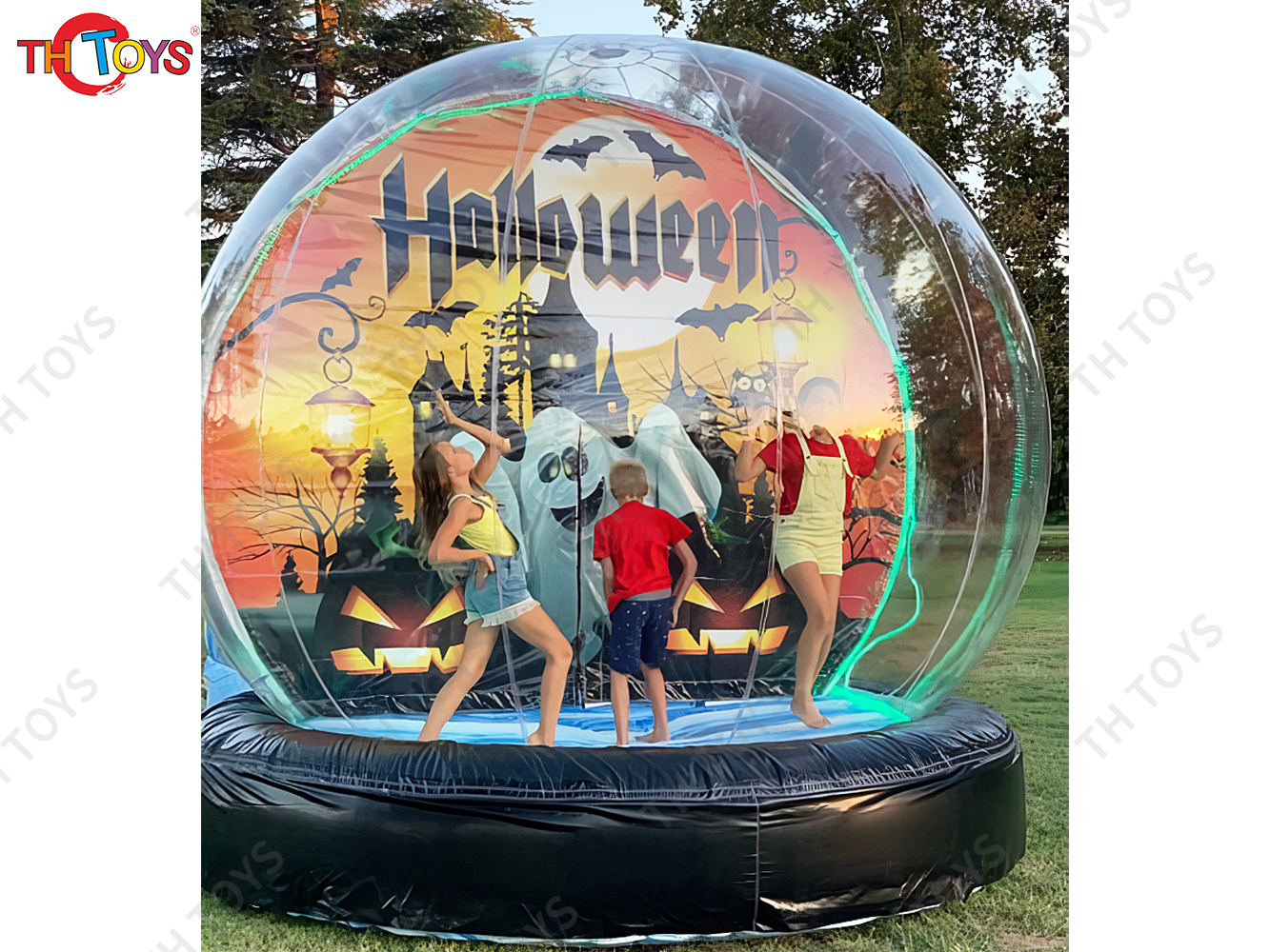 Halloween Human Snow Globe Inflatable Bubble House Outdoor Transparent Dome Photo Booth Bubble Ball