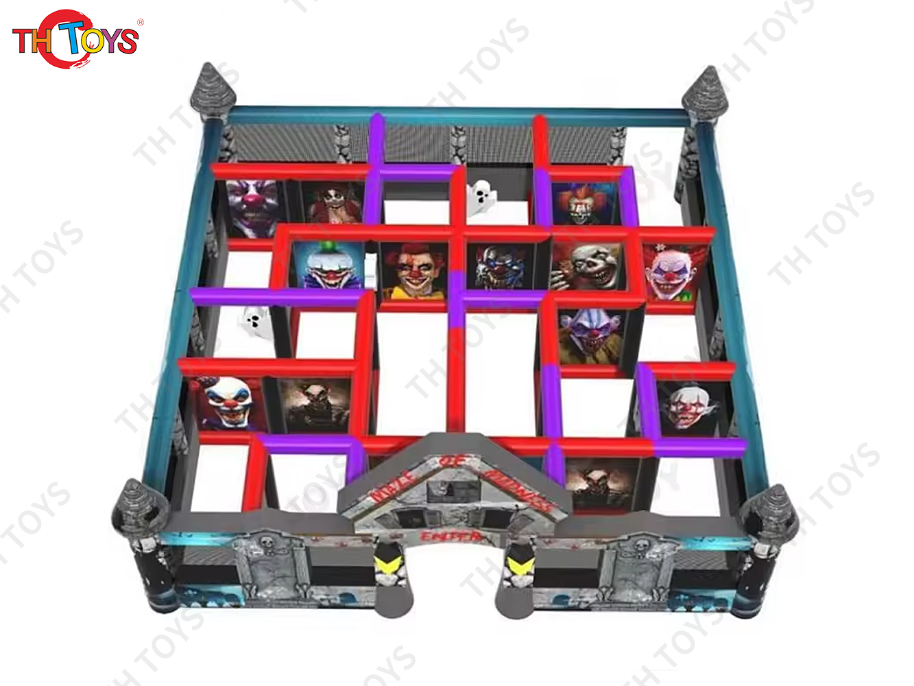 Inflatable Zombie Halloween Haunted House Laser Tag Maze Horrible Inflatable Ghost Puzzle labyrinth Game