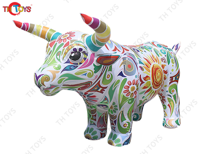 Event Exhibition Printed Inflatable Colorful Bull/goat animal model, customized cow goat balloon for sale