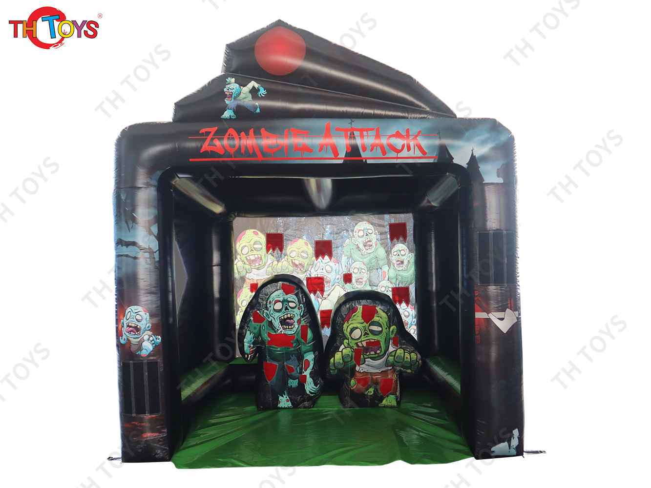 10x12ft Inflatable Zombie Attack Axe Throwing And Archery Shooting Game