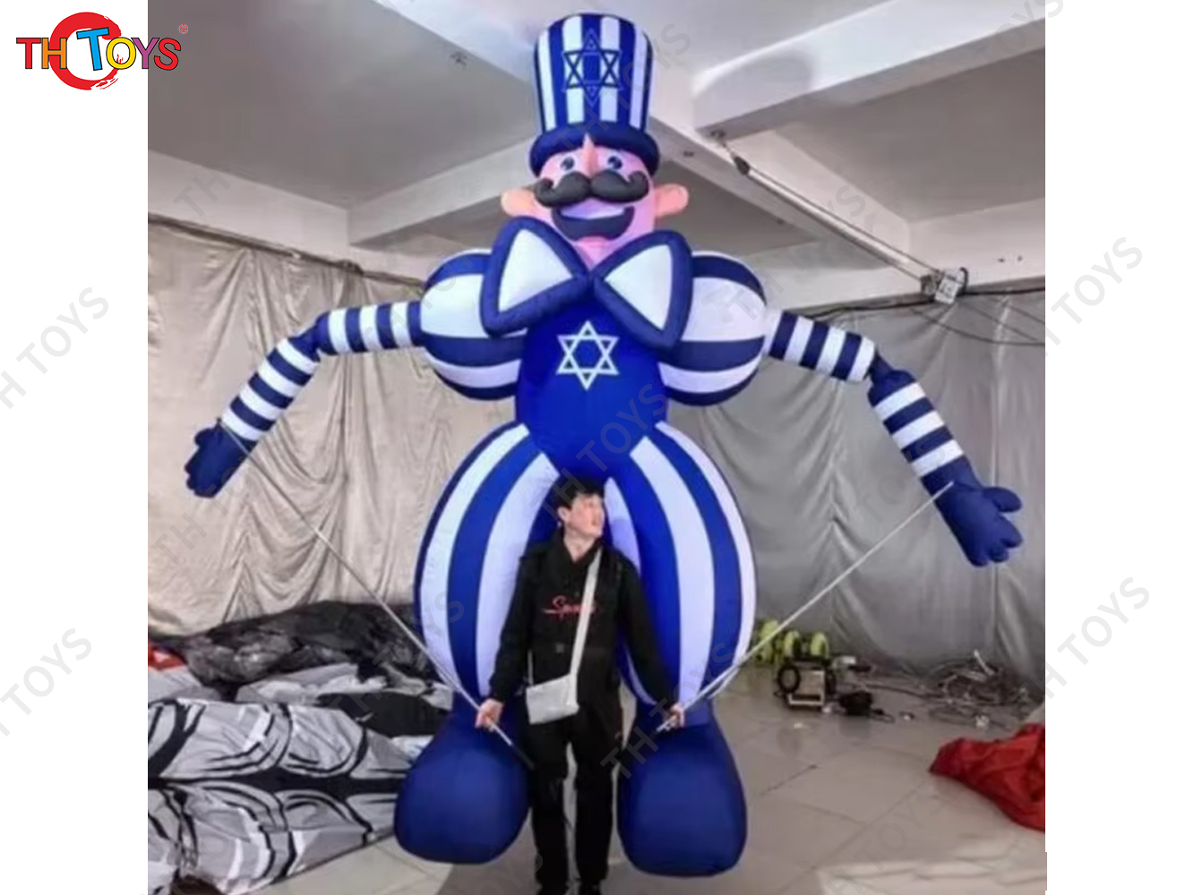 Cartoon Clown DIY Walking Dance Inflatable Air Model for Playground Performance Props Festival Supermarket Circus Puppet