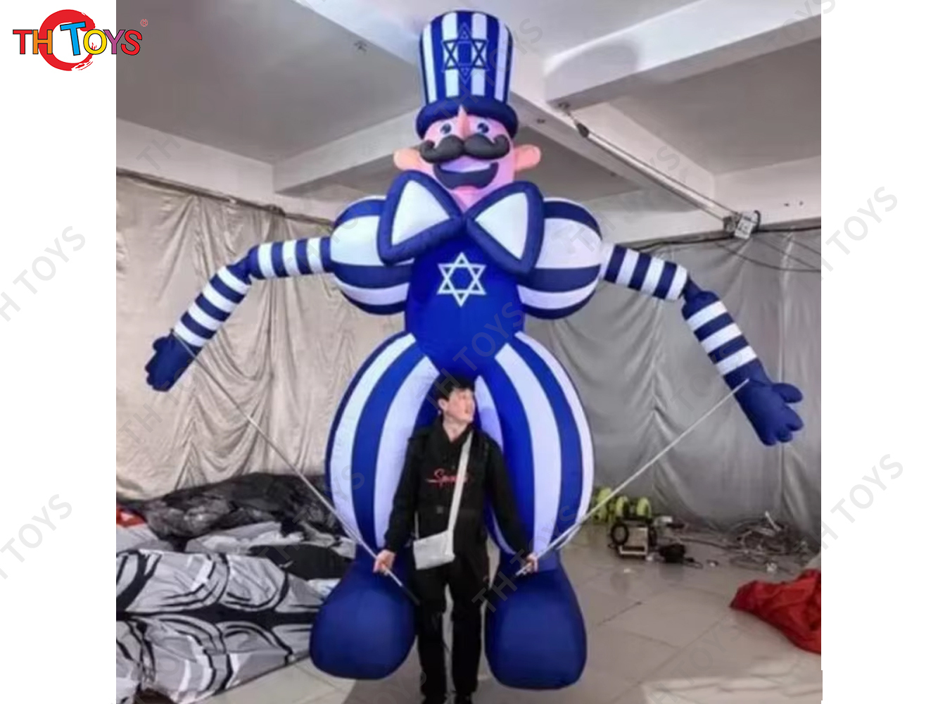 Cartoon Clown DIY Walking Dance Inflatable Air Model for Playground Performance Props Festival Supermarket Circus Puppet