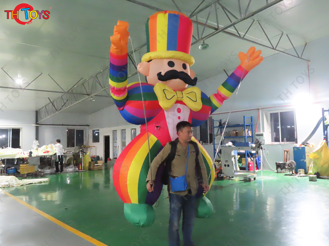 Cartoon Clown DIY Walking Dance Inflatable Air Model for Playground Performance Props Festival Supermarket Circus Puppet