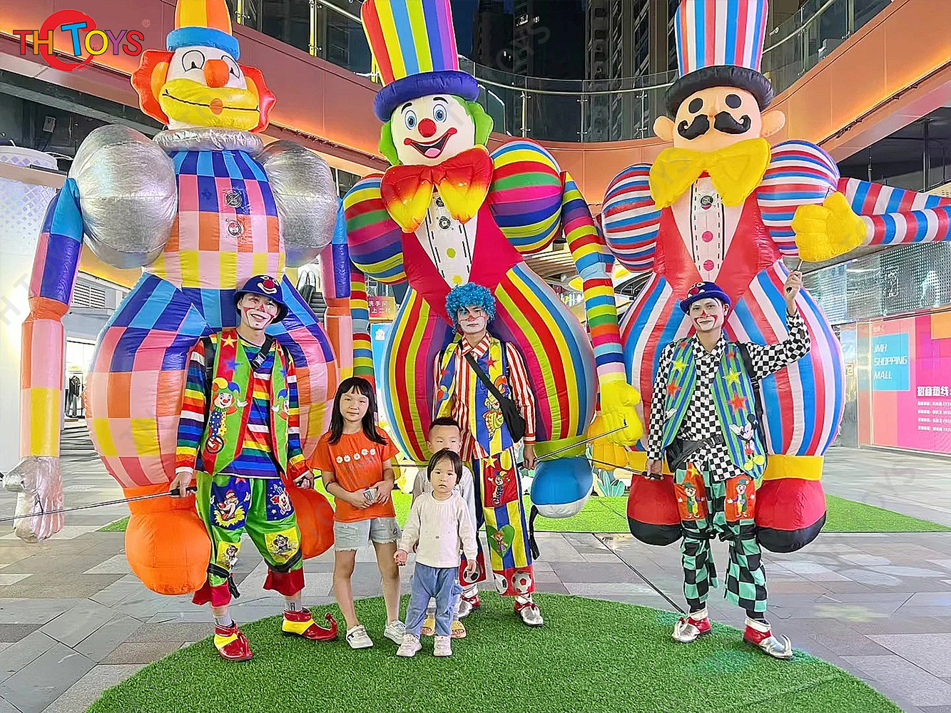 Cartoon Clown Walking Dance Inflatable Air Model for Playground Performance Props Festival Supermarket Circus Puppet
