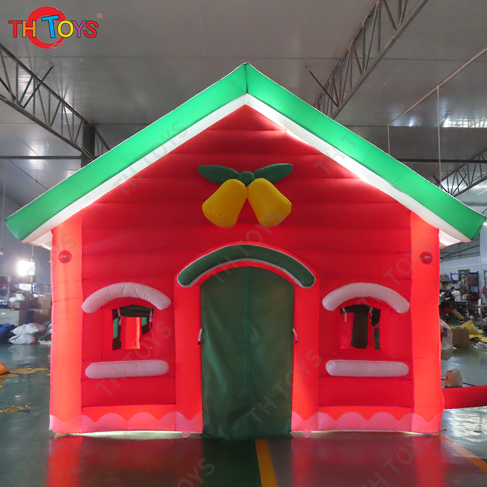 new design 6x4m giant outdoor inflatable Christmas house , inflatable Santa grotto,inflatable Christmas party tent grotto