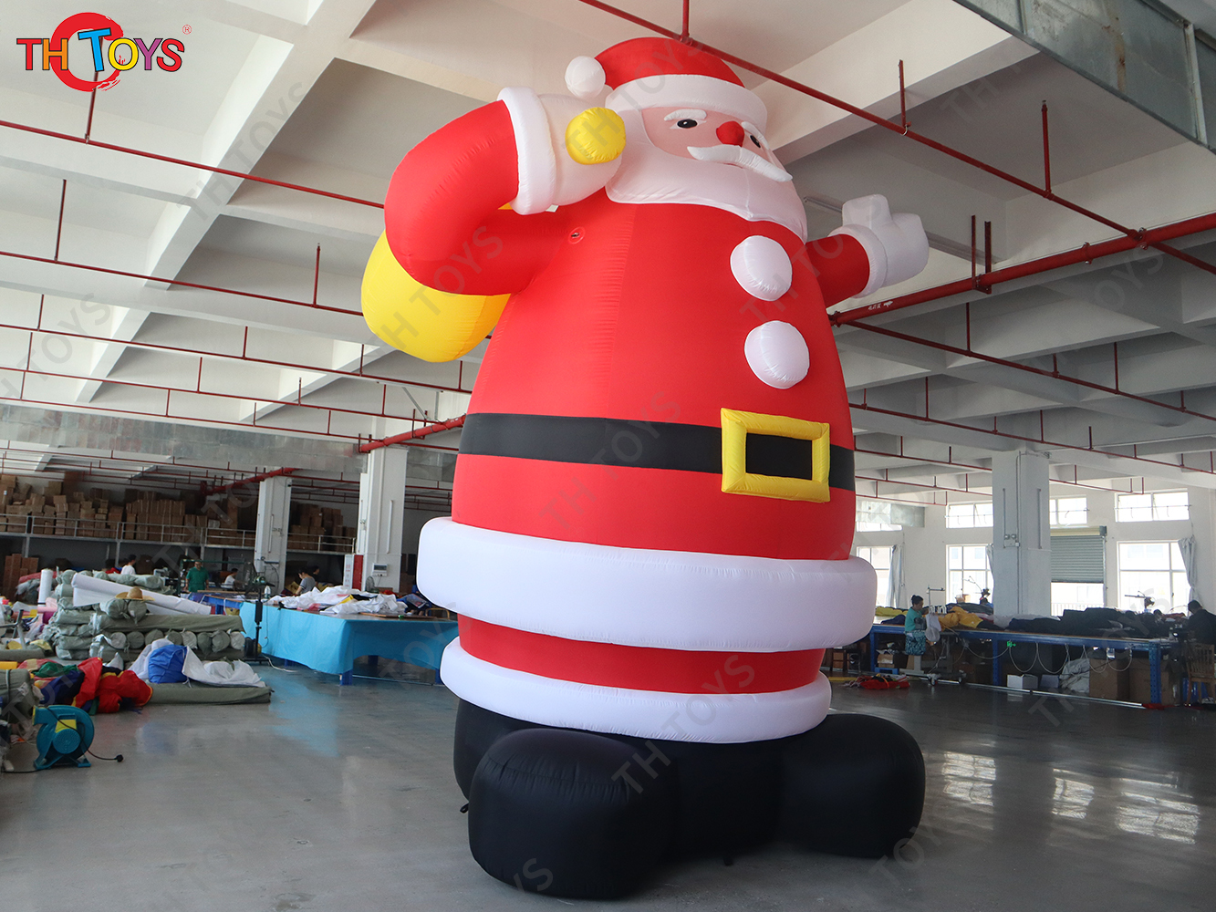 Christmas Man Inflatable Character Santa Claus, outdoor Advertising santa claus Inflatables with gift bag